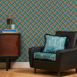 Trellis in Cerulean - Wallpaper