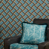 Trellis in Cerulean - Wallpaper