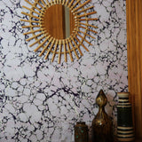Margate Marble in Midnight Lavender - Wallpaper