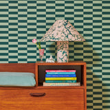 Margate Marble Linen Cone Table Lamp - Emerald Pinky