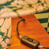 Margate Marble Linen Cone Table Lamp - Emerald Pinky