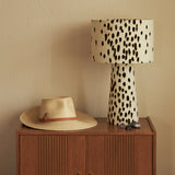 Tottenham Dalmatian Eco Velvet Drum Table Lamp - Cocoa