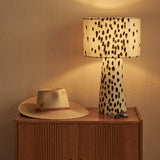 Tottenham Dalmatian Eco Velvet Drum Table Lamp - Cocoa