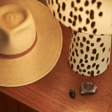 Tottenham Dalmatian Eco Velvet Drum Table Lamp - Cocoa