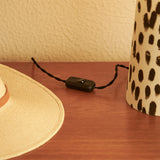 Tottenham Dalmatian Eco Velvet Drum Table Lamp - Cocoa