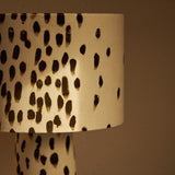 Tottenham Dalmatian Velvet Drum Table Lamp - Cocoa