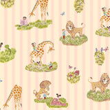 Story Time in Rose Stripe - Wallpaper