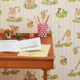 Story Time in Rose Stripe - Wallpaper