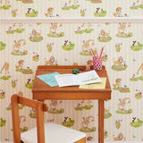 Story Time in Rose Stripe - Wallpaper