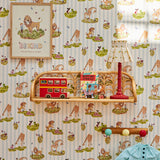 Story Time in Bluebell Stripe - Wallpaper