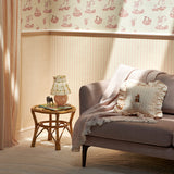 Nanny's Stripe in Rose - Wallpaper
