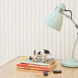 Nanny's Stripe in Bluebell - Wallpaper
