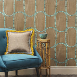 Tea Room in Walnut - Wallpaper