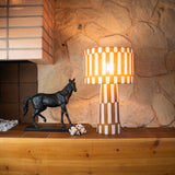 Glaze Linen Drum Table Lamp - Dusty