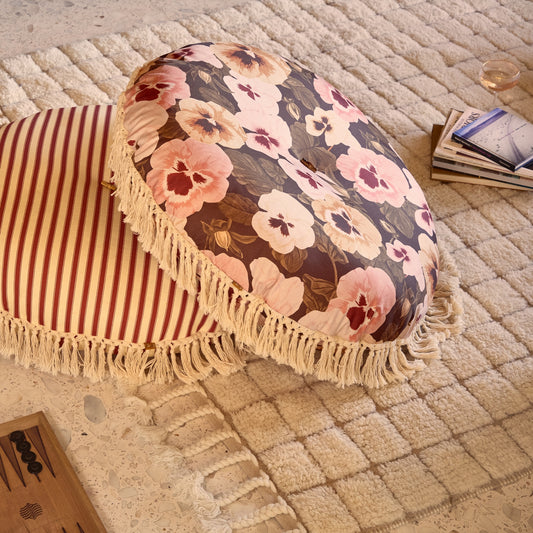 Floor Cushion - Big Pansy - Vintage