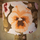 Big Pansy Eco Velvet Drum Table Lamp - Vintage