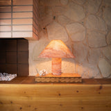 1970 Linen Cone Table Lamp - Rosa