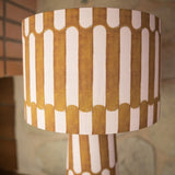 Glaze Linen Drum Table Lamp - Dusty
