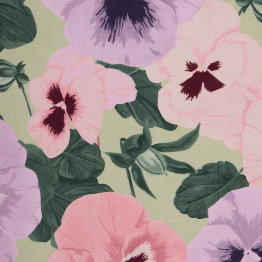 Big Pansy in Pistachio - Fabric