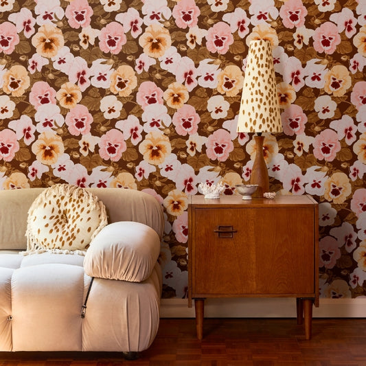Big Pansy in Vintage - Wallpaper