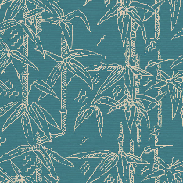 Bamboo in Cerulean - Wallpaper