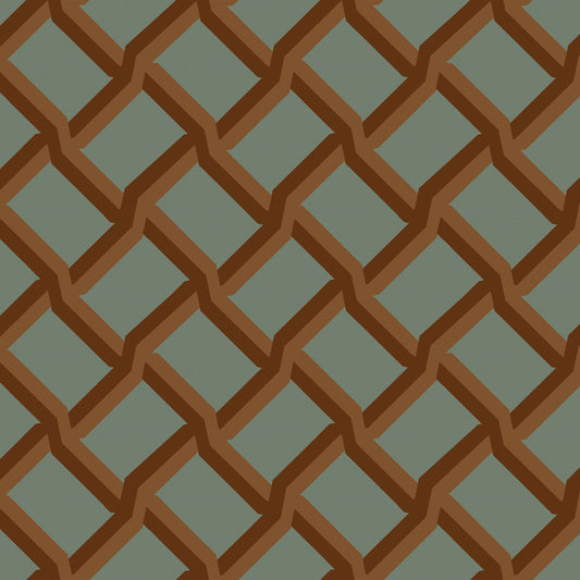 Trellis in Petrol - Wallpaper