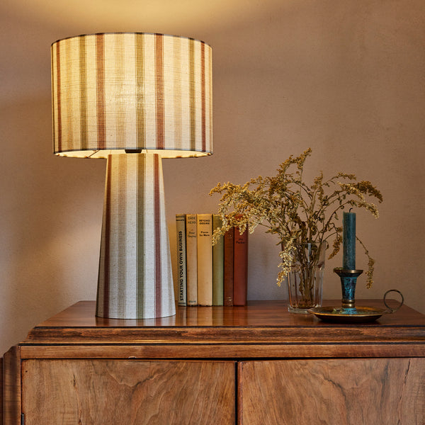Nanny's Stripe Linen Table Lamp Drum - Calabash