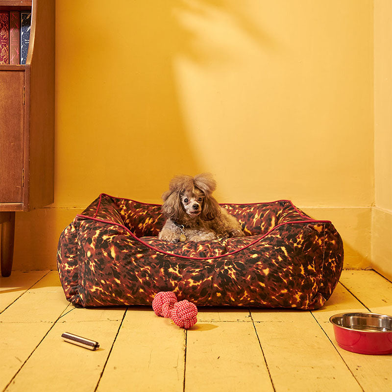 Lonesome George Velvet Dog Bed - Walnut