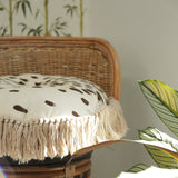 Circle Linen Cushion- Tottenham Dalmatian in Cocoa