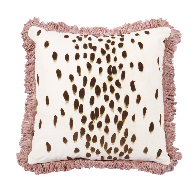 Square Velvet Cushion - Tottenham Dalmatian in Cocoa
