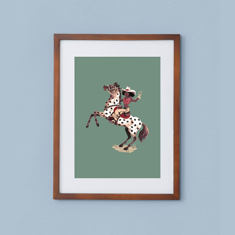 Cliftonville Cowgirl Art Print - Mirage