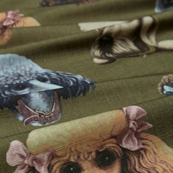 Poodle Parlour in Moss - Fabric