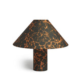 Lampe de table conique en lin et marbre Margate - Encre de tabac