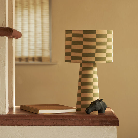 Tucson Lullaby Linen Drum Table Lamp - Rattlesnake