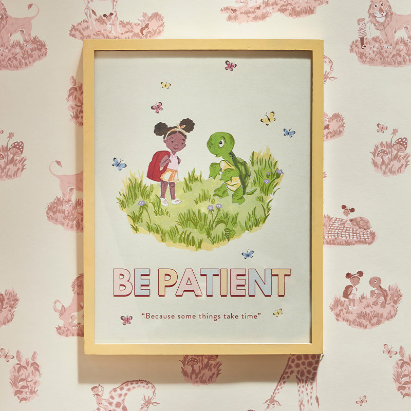 Story Time BE PATIENT Art Print - Tortoise