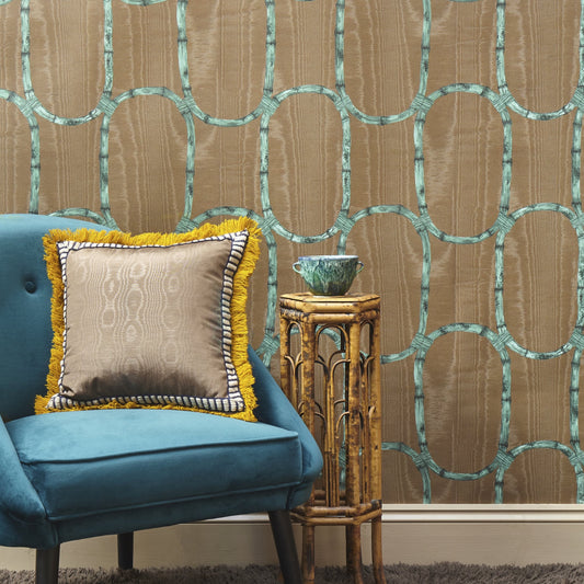 Tea Room in Walnut - Wallpaper