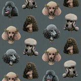 Poodle Parlour in Midnight - Wallpaper